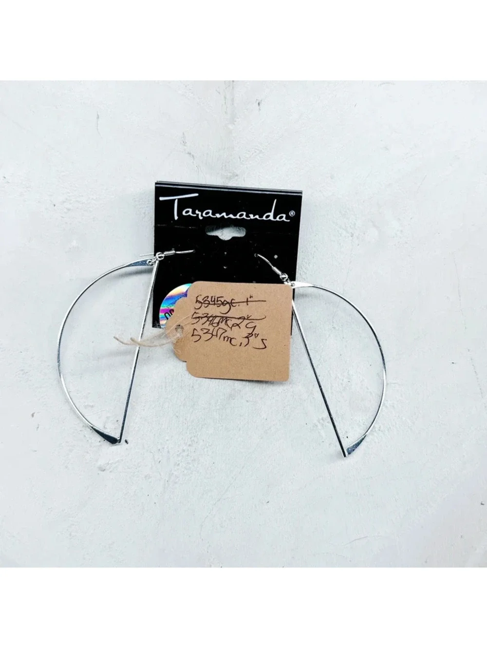 5347mc. Silvertone Statement Earrings